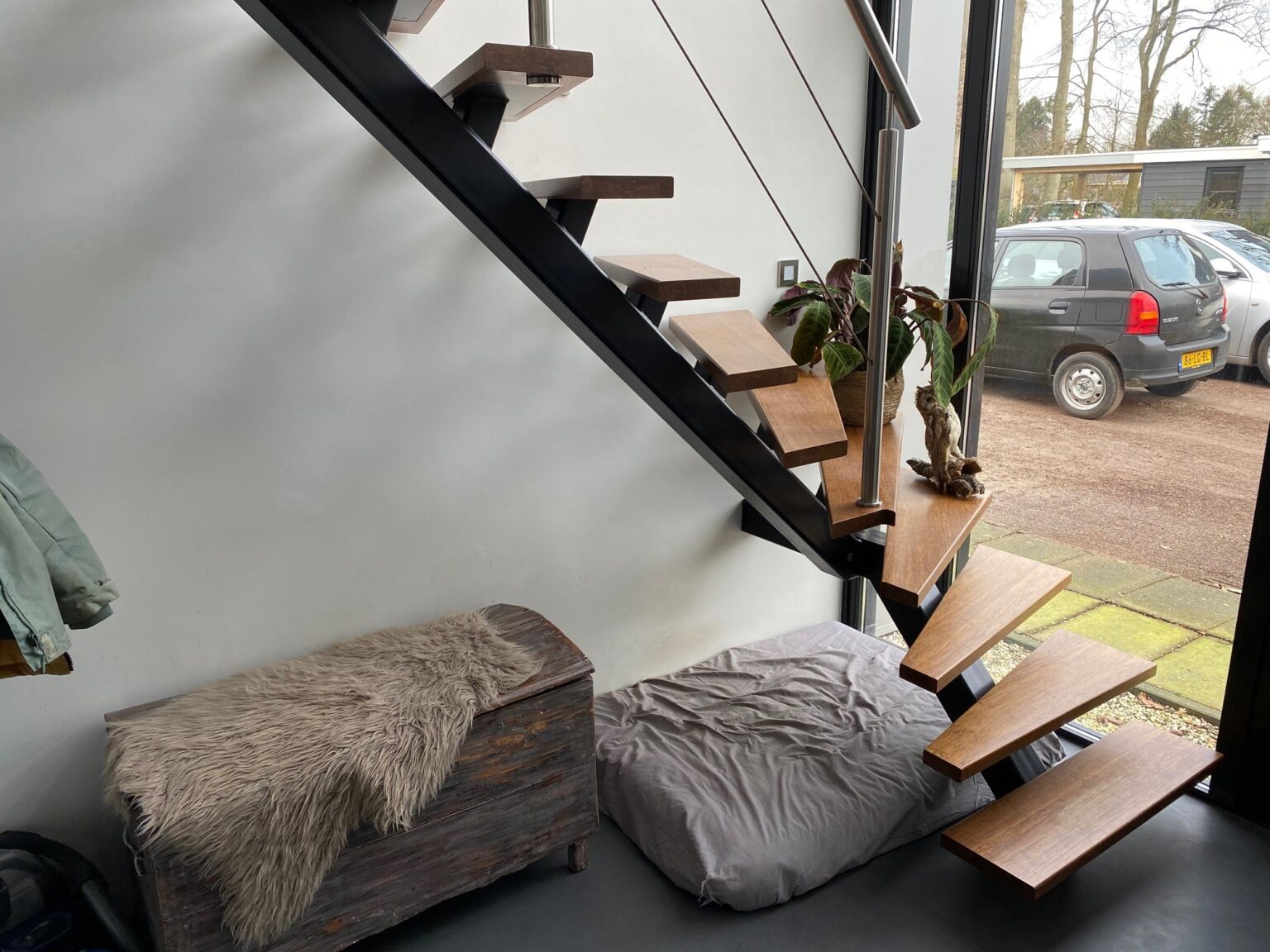 Stalen middenboomtrap met onderkwart